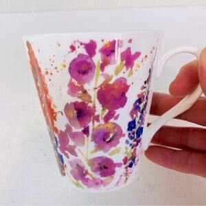 Rose Of England Hollyhock And Foxglove Fine Bone China Mug 12oz